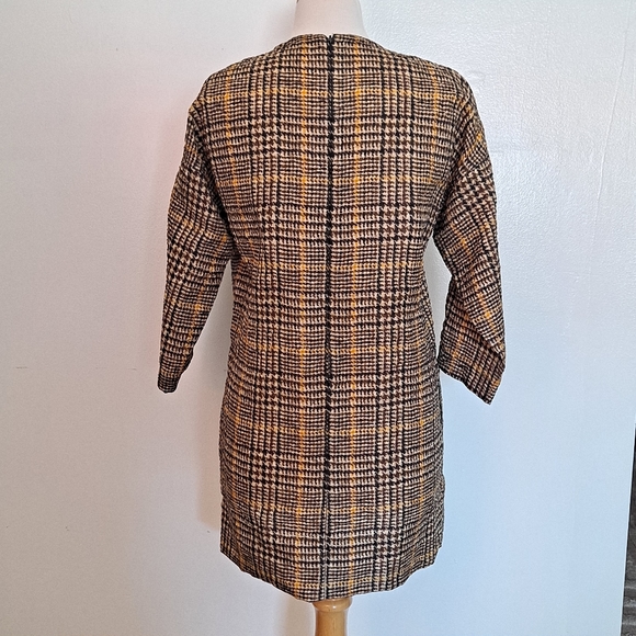 Celine Phoebe Philo Mini Dress Silk Lightweight Plaid Cream Black Brown - Picture 4 of 12